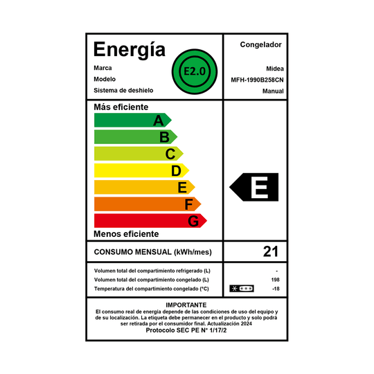 Freezer Horizontal Frio Directo 198 lts | Midea Freezer Horizontal Frio Directo 198 lts | Midea